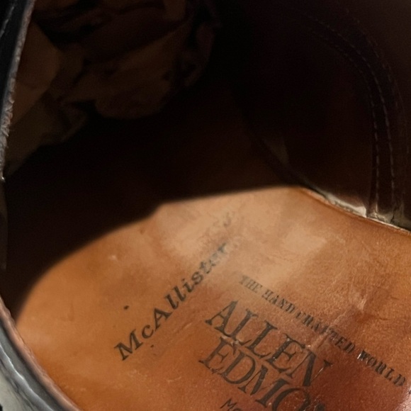 Allen Edmonds Size 14 Full Grain Black McAllister Oxford Wingtip Dress Shoe - Picture 11 of 13